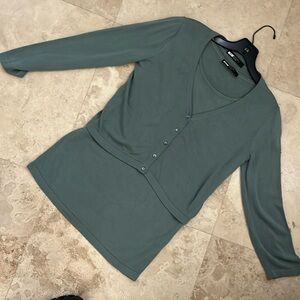 Weekend by Max Mara Sage green two-piece cardigan set knit small
